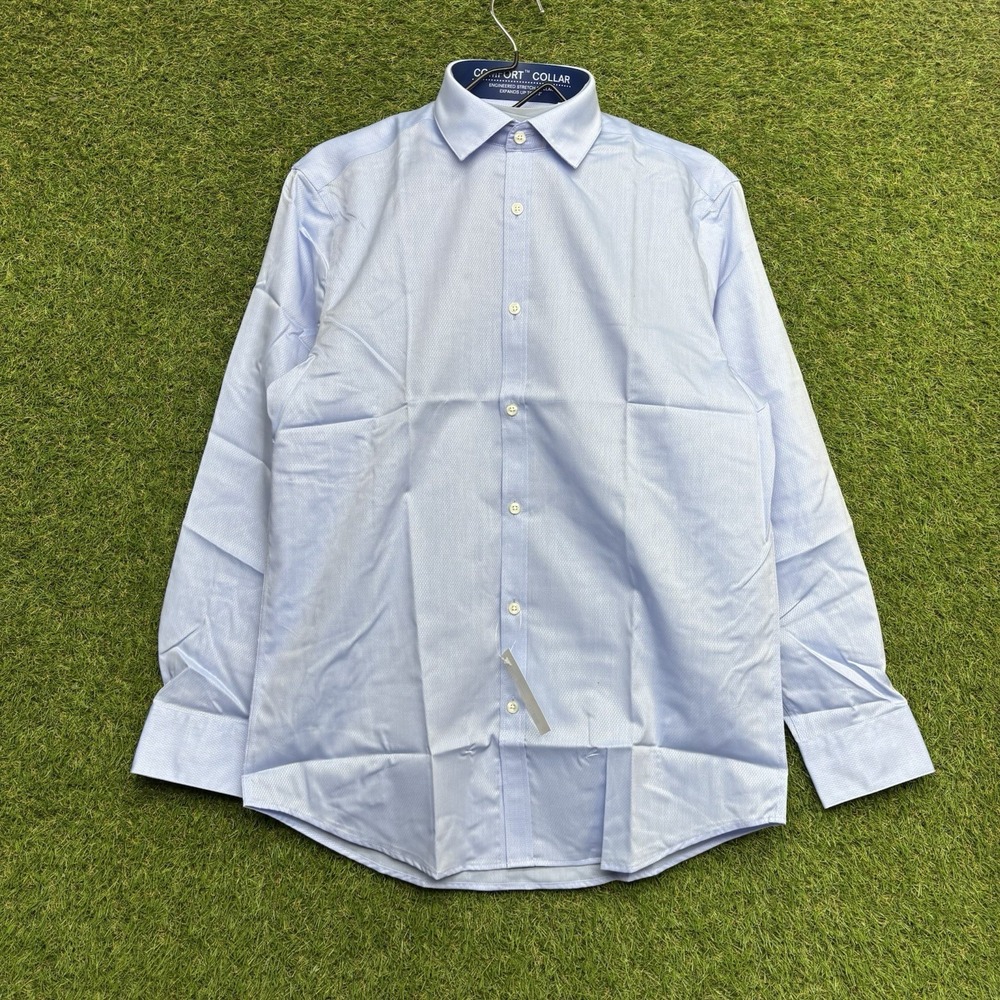 Ryan Seacrest Distinction Dress Shirt Mens 15 1/2 32/33 Slim Fit Stretch No Iron - Picture 3 of 13